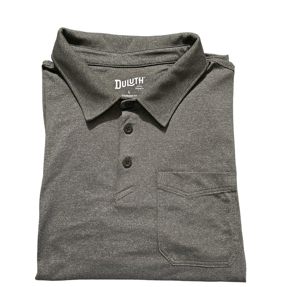 Duluth Trading Co Powercord Polo Men's L Standard Fit Style# 70902 Heather Green